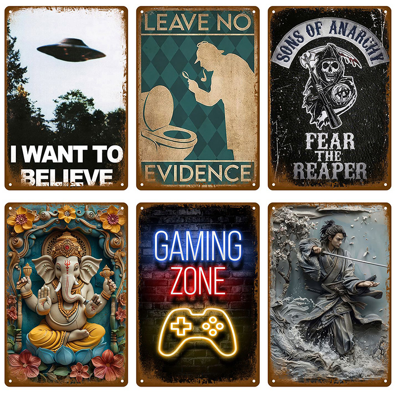 Interior Design Poster - Retro Tin Sign Vintage Metal Signs