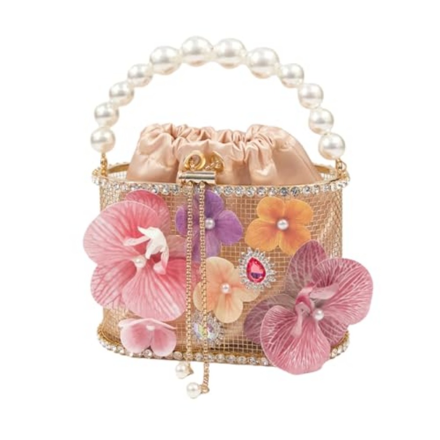 Interior Design Gold - Luxury Women's Party Flower Shaped Rhinestone