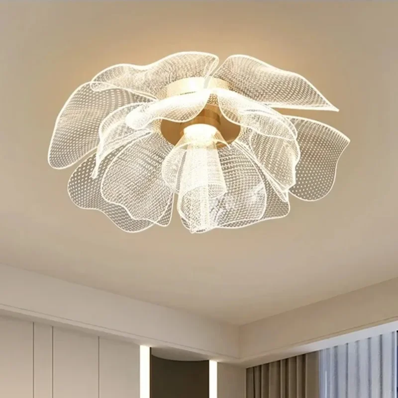Interior Design Gold - Simple Luxurious LED Ceiling Light Flower