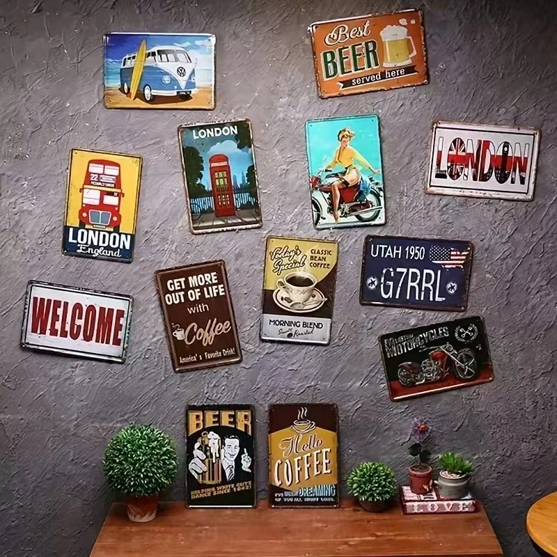 Retro Tin Sign Vintage Metal S - Interior Design Poster recensione e prezzo