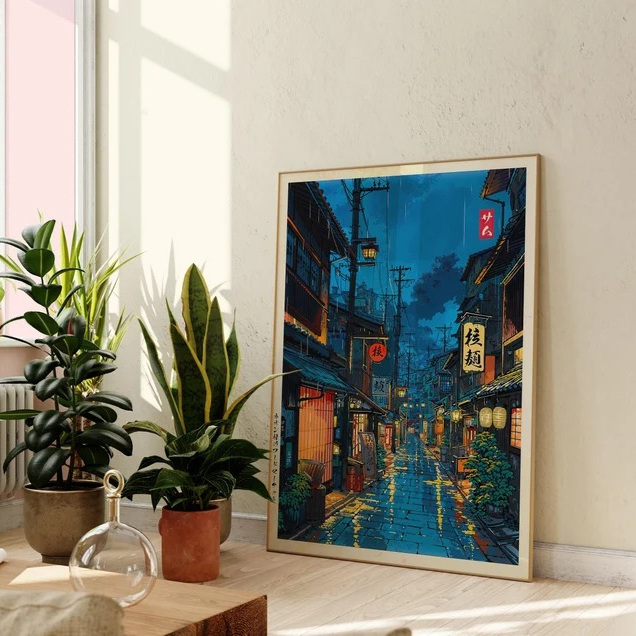 Canvas Print Anime City Street - Interior Design Poster recensione e prezzo