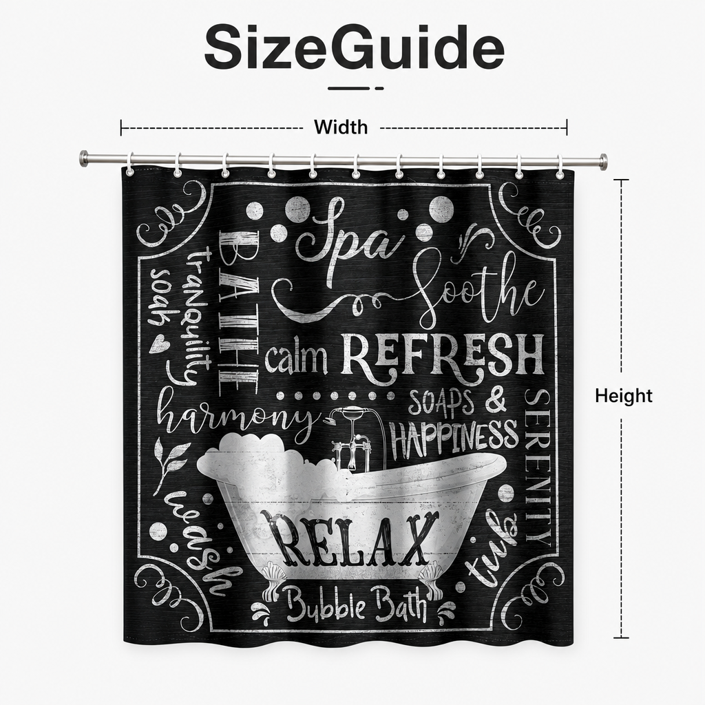 Chalkboard Style Shower Curtai - Interior Design Quotes recensione e prezzo