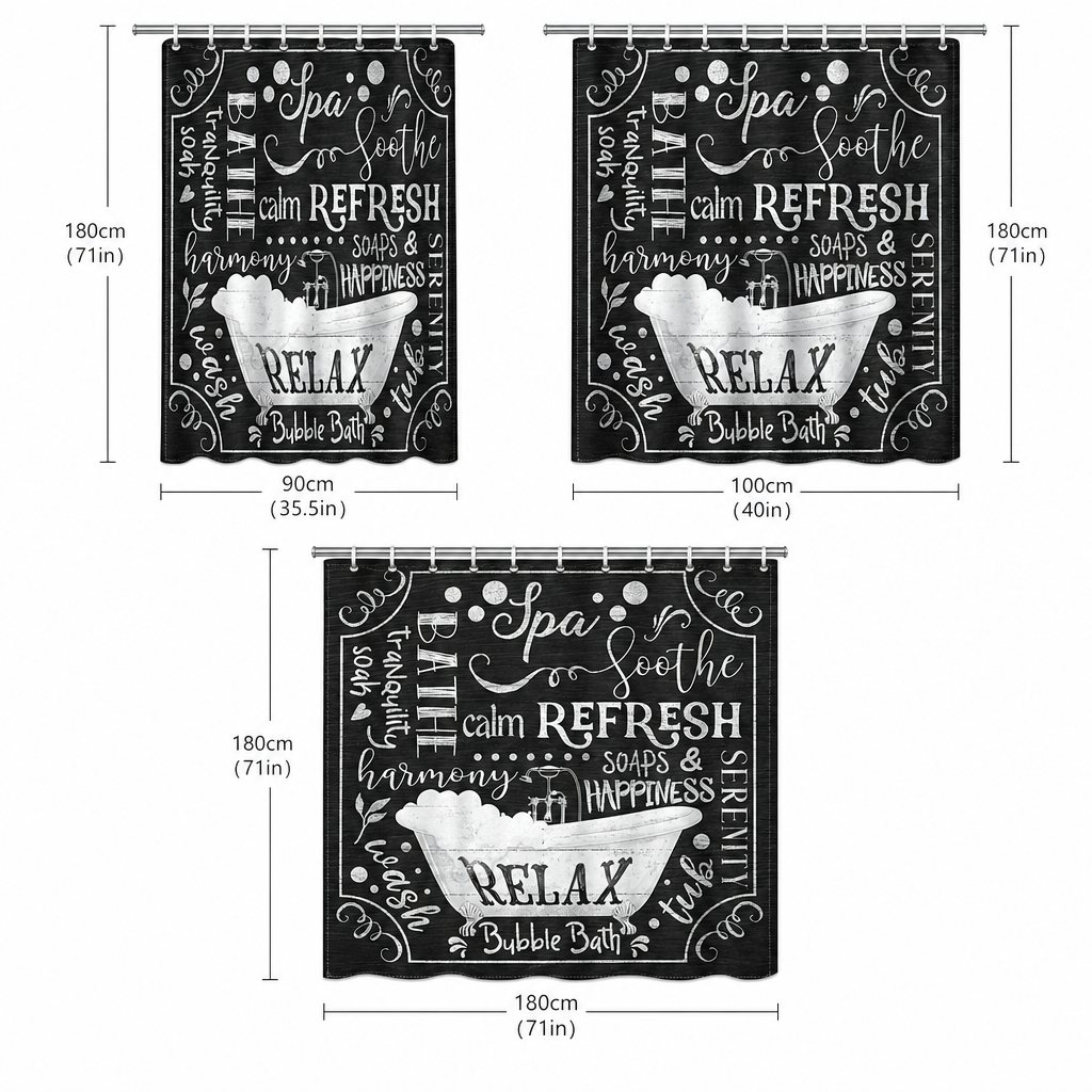 Chalkboard Style Shower Curtai - Interior Design Quotes recensione e prezzo
