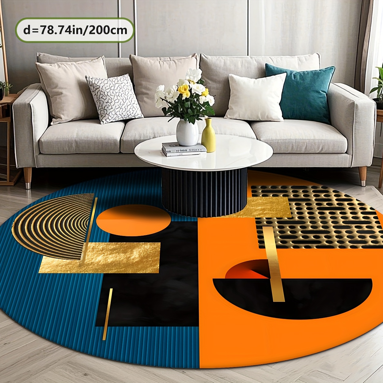 Orange Blue Gold Abstract Geom - Interior Design Gold recensione e prezzo