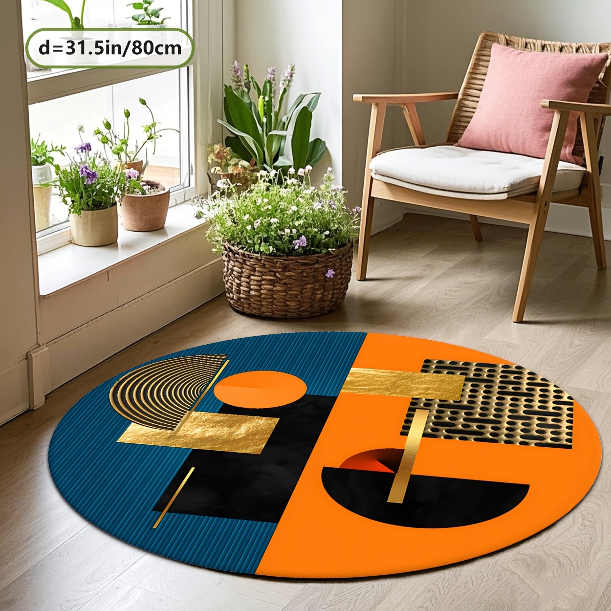 Orange Blue Gold Abstract Geom - Interior Design Gold recensione e prezzo