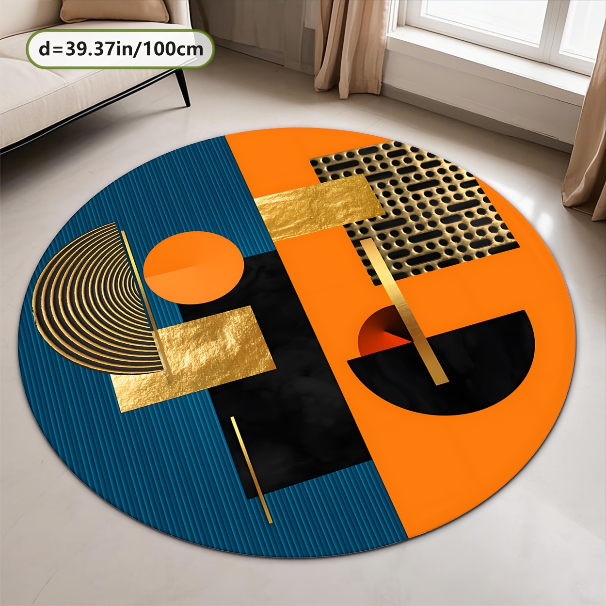Orange Blue Gold Abstract Geom - Interior Design Gold recensione e prezzo