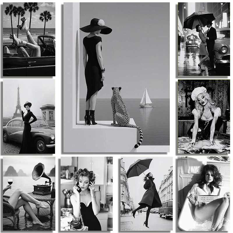 Black And White Fashion Street - Interior Design Poster recensione e prezzo