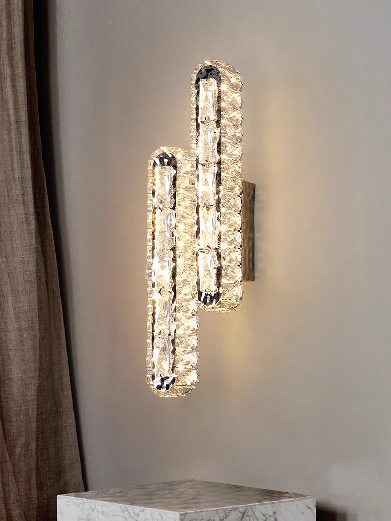 Gold/Silver Wall Lamp crystals - Interior Design Gold recensione e prezzo