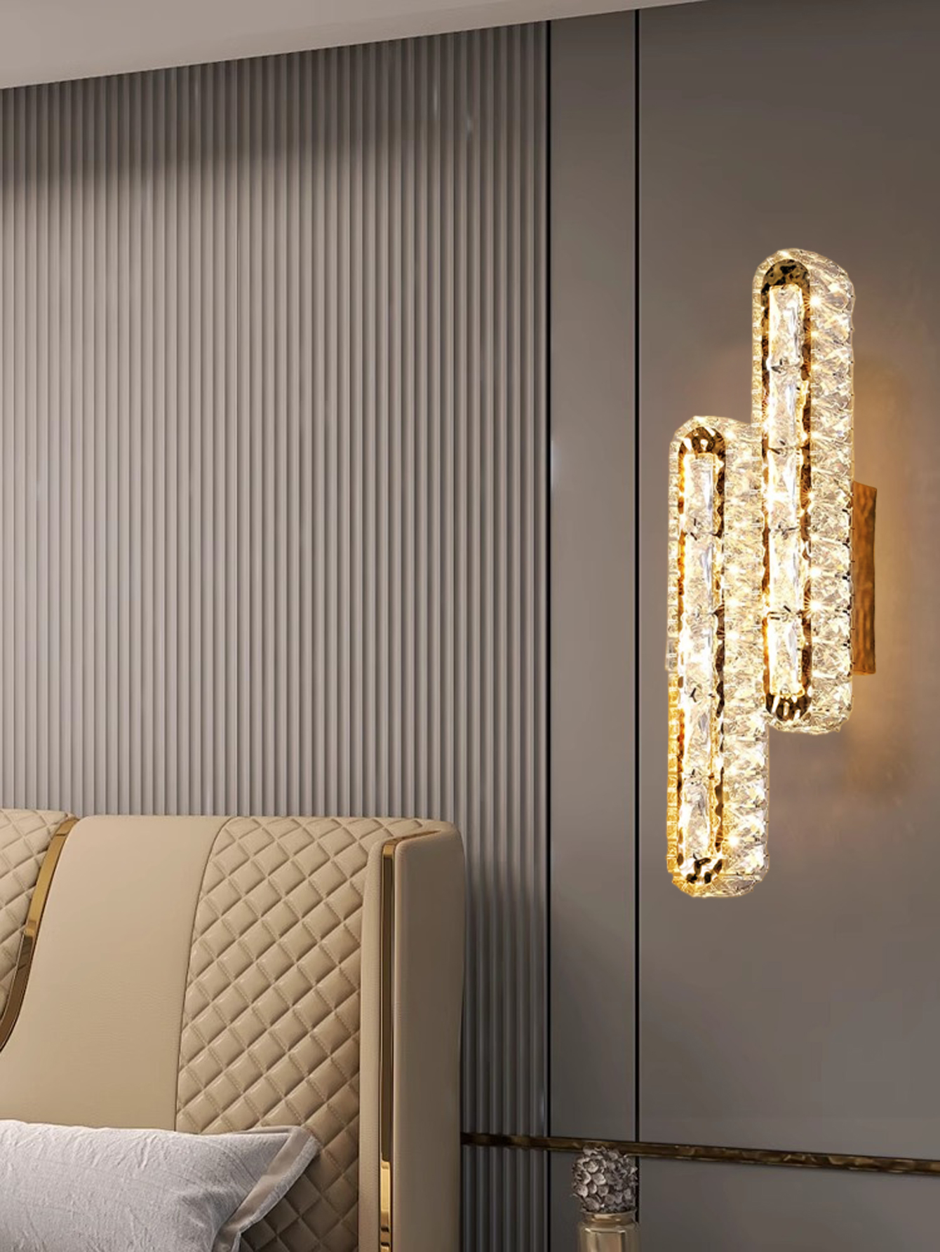 Gold/Silver Wall Lamp crystals - Interior Design Gold recensione e prezzo