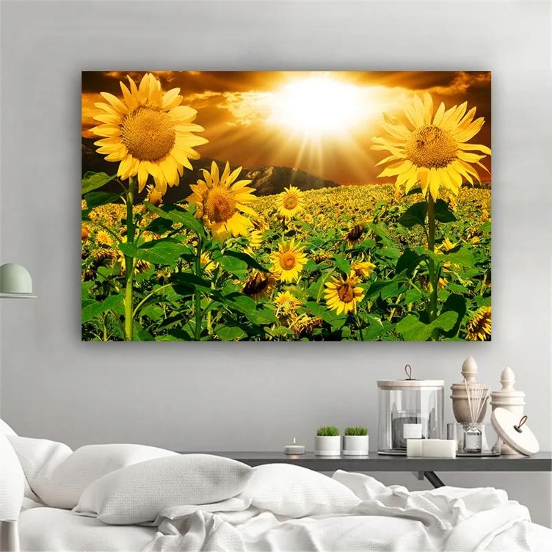 Sunflower Landscape Canvas Art - Interior Design Poster recensione e prezzo