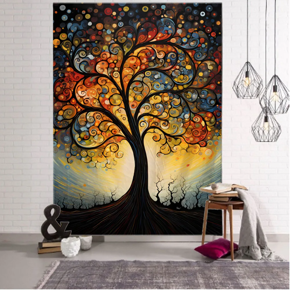 Vibrant Swirl Tree Tapestry -  - Interior Design Office Space recensione e prezzo