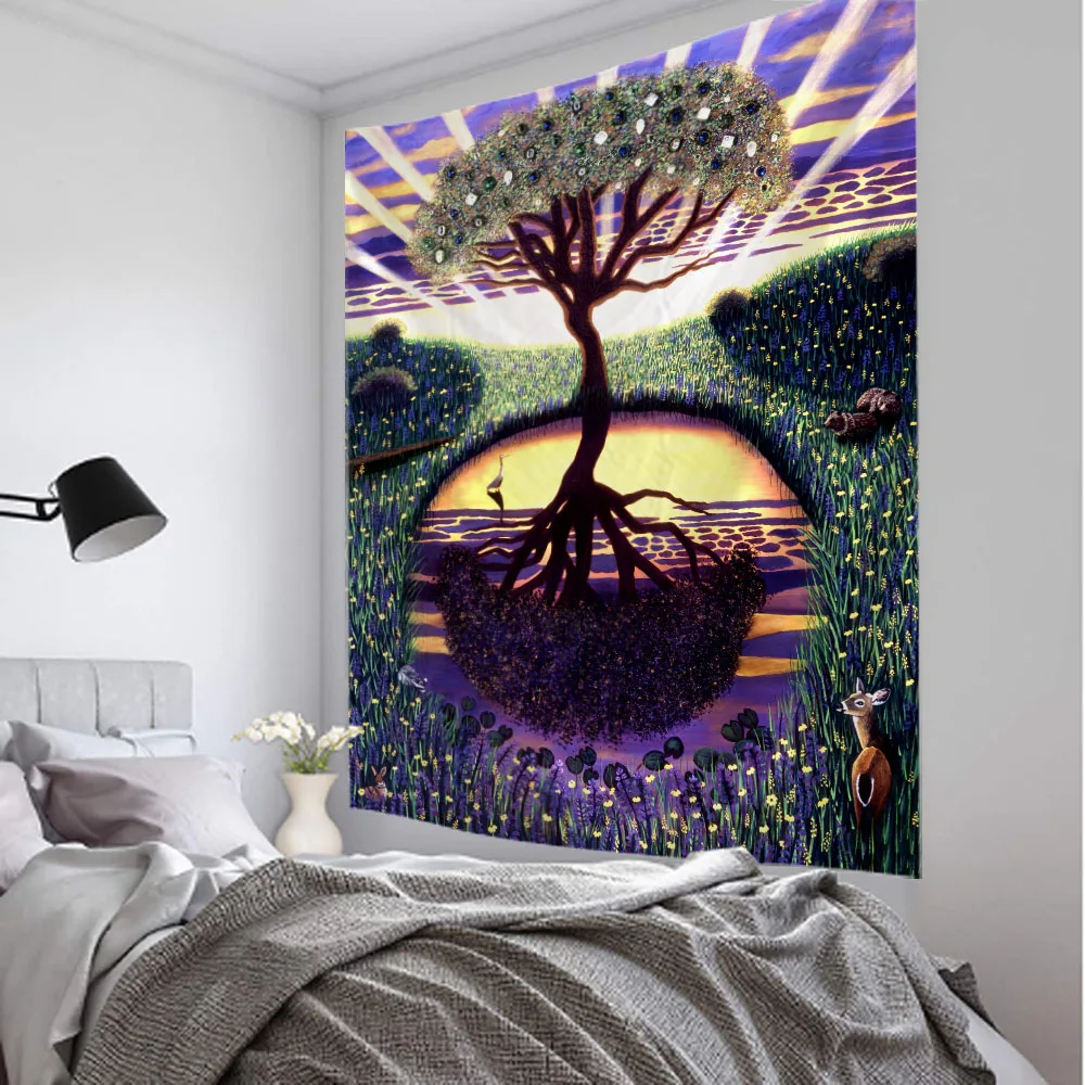 Vibrant Swirl Tree Tapestry -  - Interior Design Office Space recensione e prezzo
