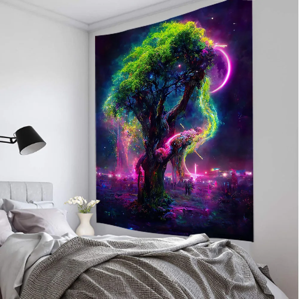 Vibrant Swirl Tree Tapestry -  - Interior Design Office Space recensione e prezzo