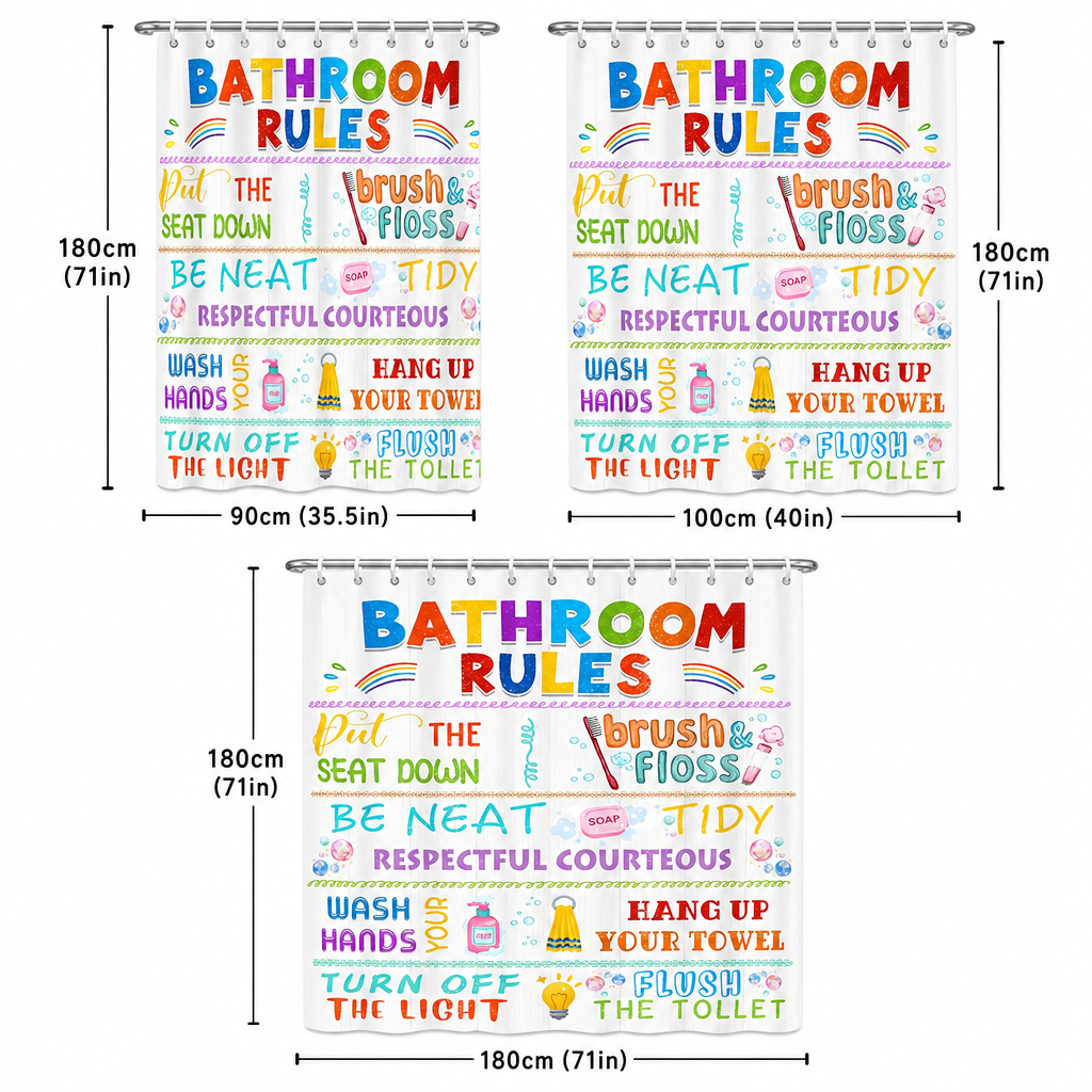 Bathroom Rules Shower Curtain  - Interior Design Quotes recensione e prezzo